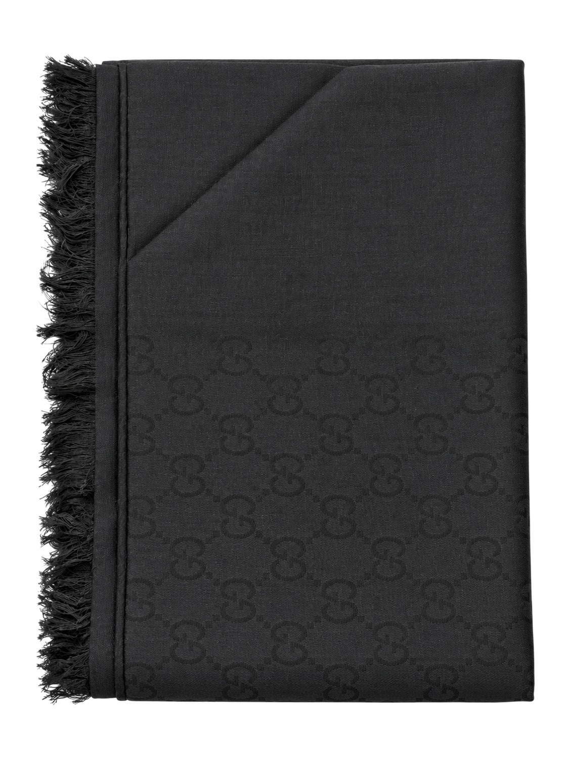 Gucci GG Tuch aus Wolle und Seide in Schwarz