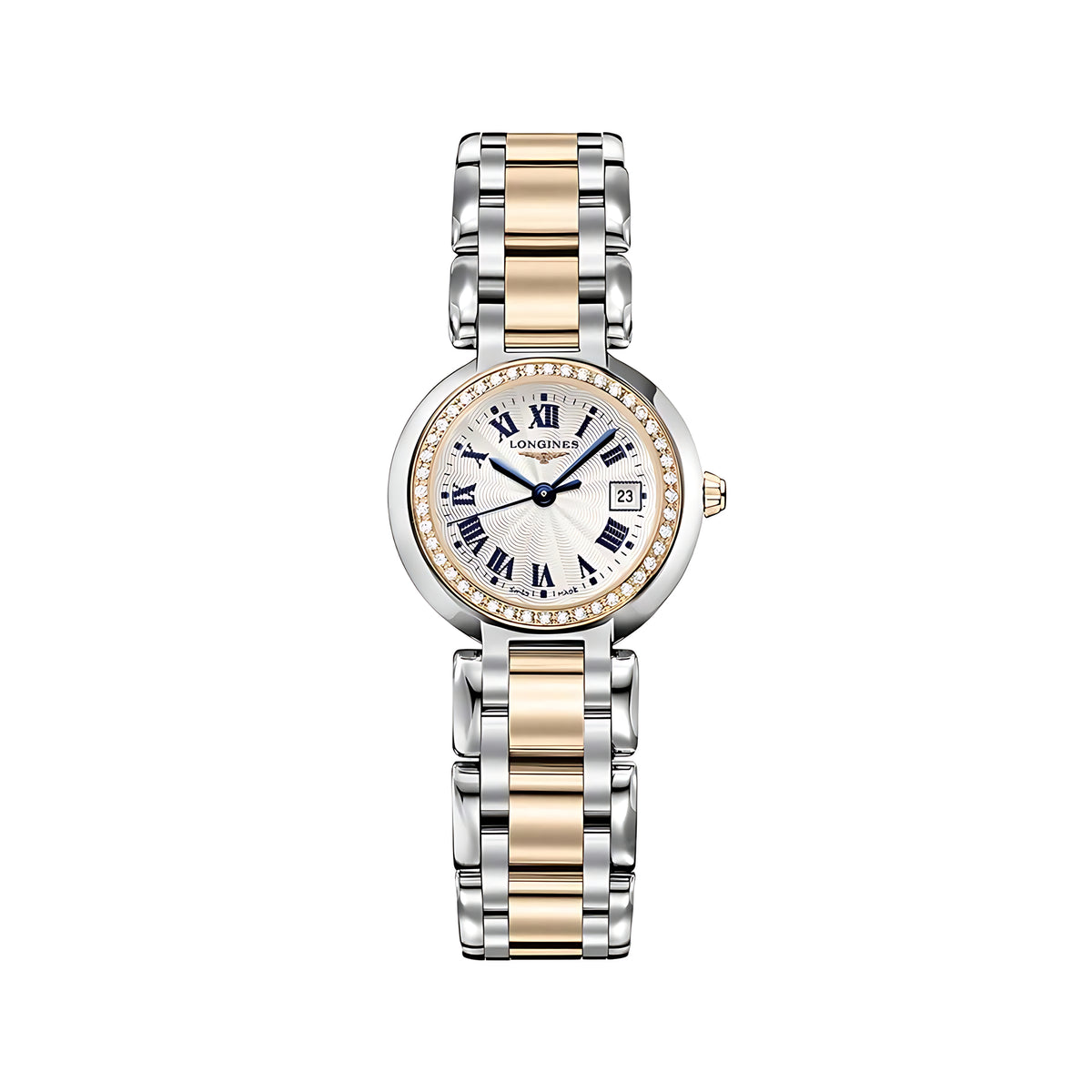 Longines PrimaLuna Armbanduhr Quarz Edelstahl und 18 Karat Roségold Silber/Roségold L8.110.5.79.6