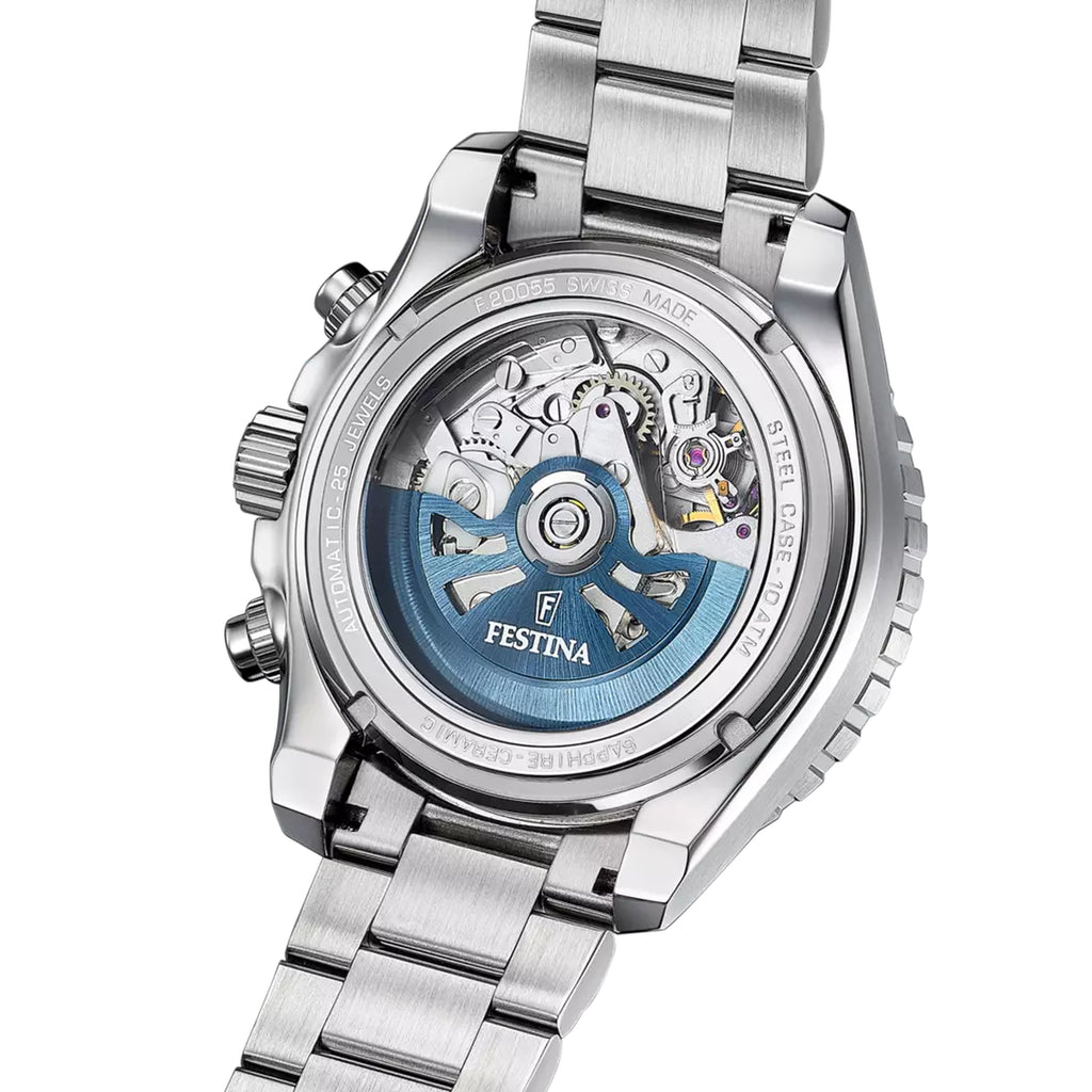 Festina Swiss Made Automatik Herrenuhr Schwarz-Weiß Edelstahl F20055/1