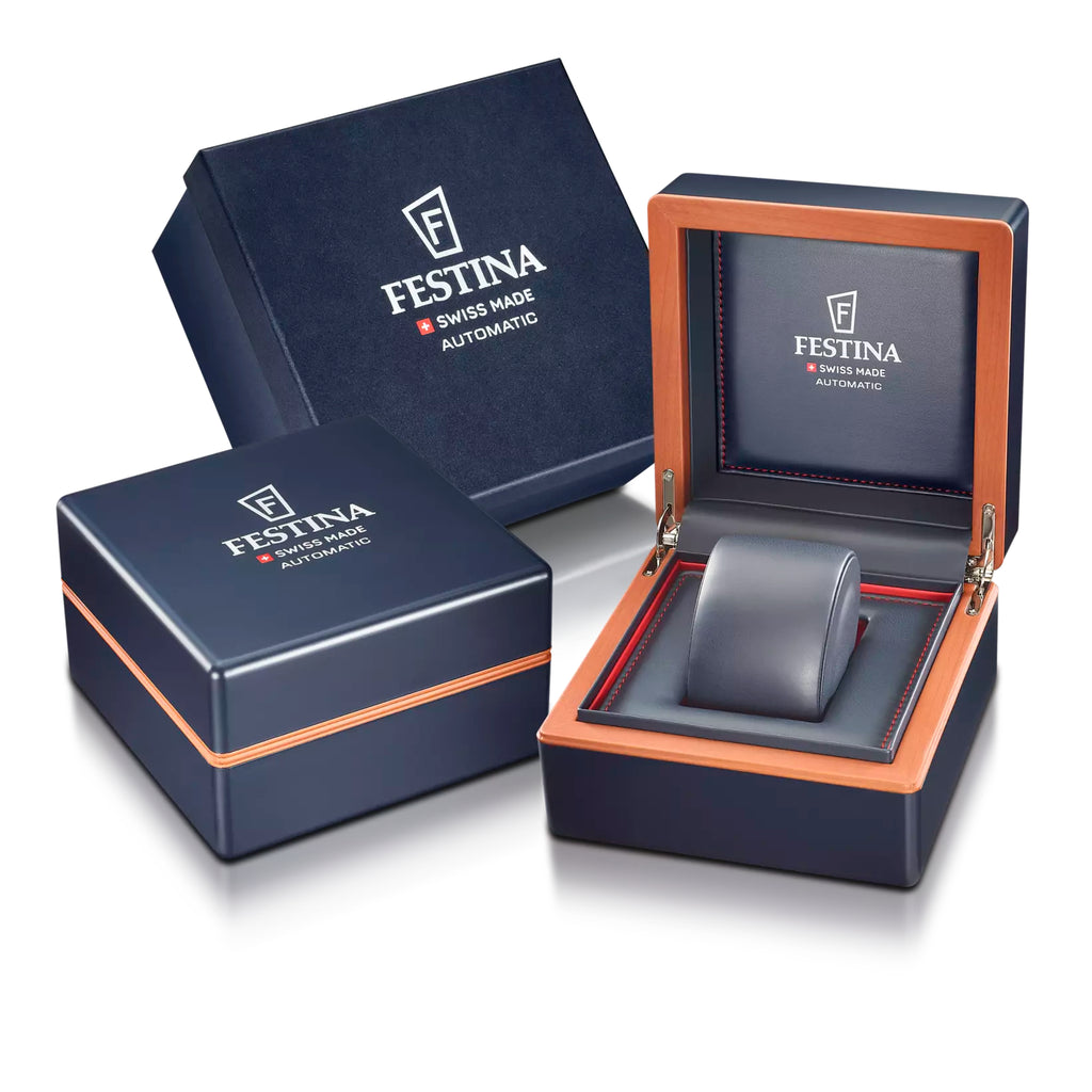 Festina Swiss Made Automatik Herrenuhr Schwarz-Weiß Edelstahl F20055/1