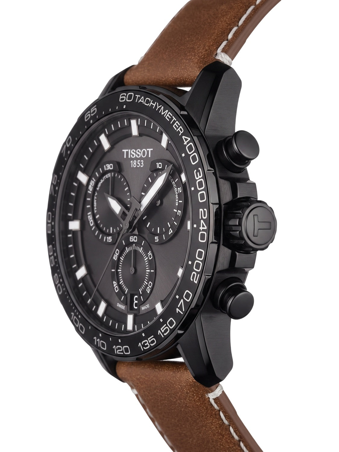 Tissot Supersport Chronograph Schwarz PVD Leder T125.617.36.051.01
