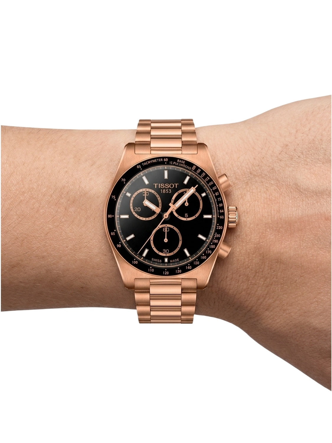 Tissot Herrenuhr PR516 Chronograph Schwarz Roségold Edelstahl T149.417.33.051.00