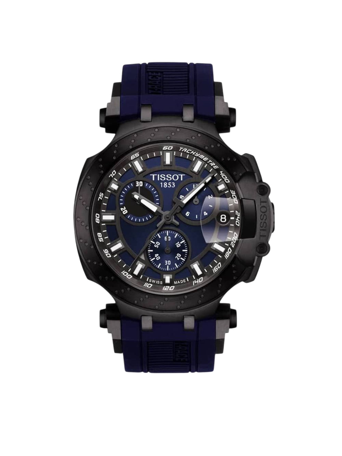 Tissot Herrenuhr T-Race Chronograph Blau Schwarz Silikon T115.417.37.041.00