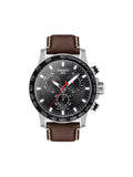 Tissot Herrenuhr Supersport Chrono Schwarz Braun Leder T125.617.16.051.01