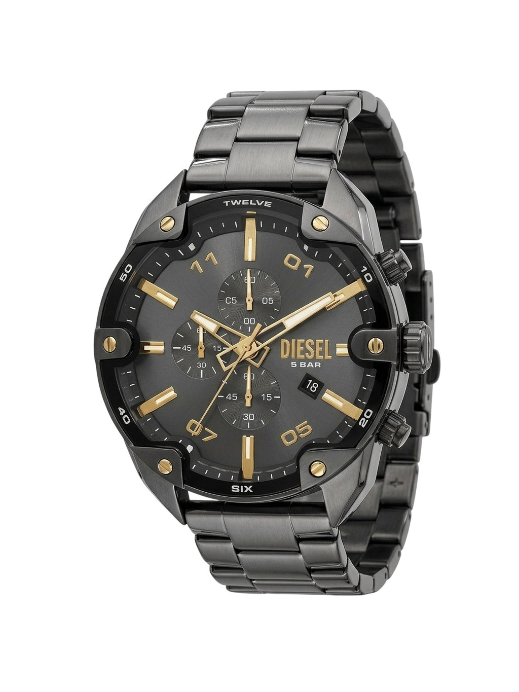 Diesel Spiked DZ4669 Chronograph Herrenuhr Gunmetal