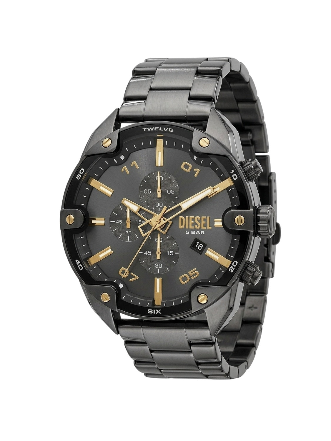 Diesel Spiked DZ4669 Chronograph Herrenuhr Gunmetal