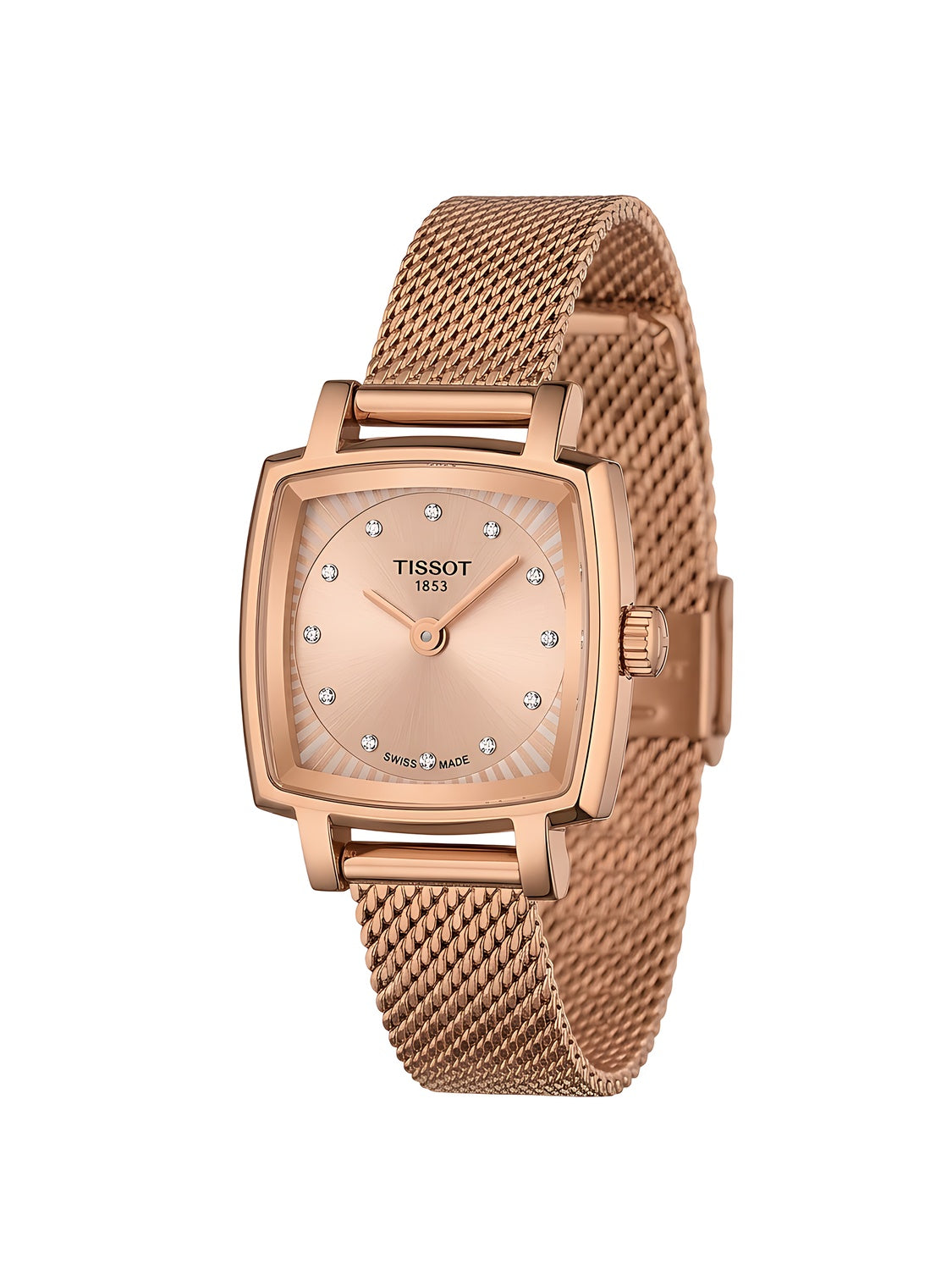 Tissot Lovely Square Damenuhr Roségold Diamanten T058.109.33.456.00