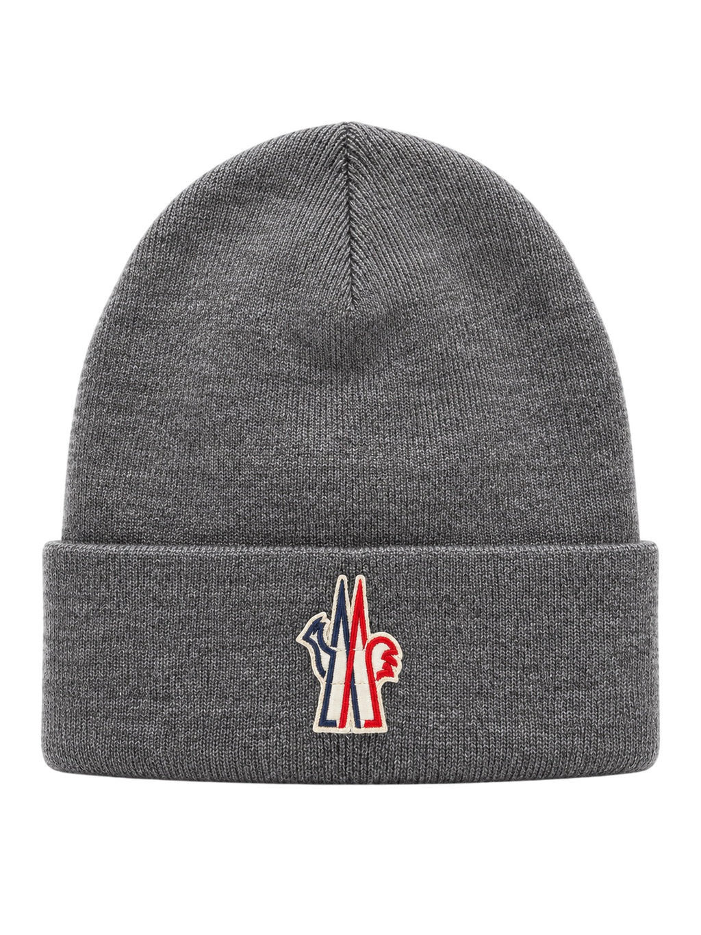 Moncler Mütze aus Baumwolle Grau mit Logo