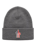Moncler Mütze aus Baumwolle Grau mit Logo
