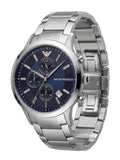 Emporio Armani Renato Chronograph Herren silber blau