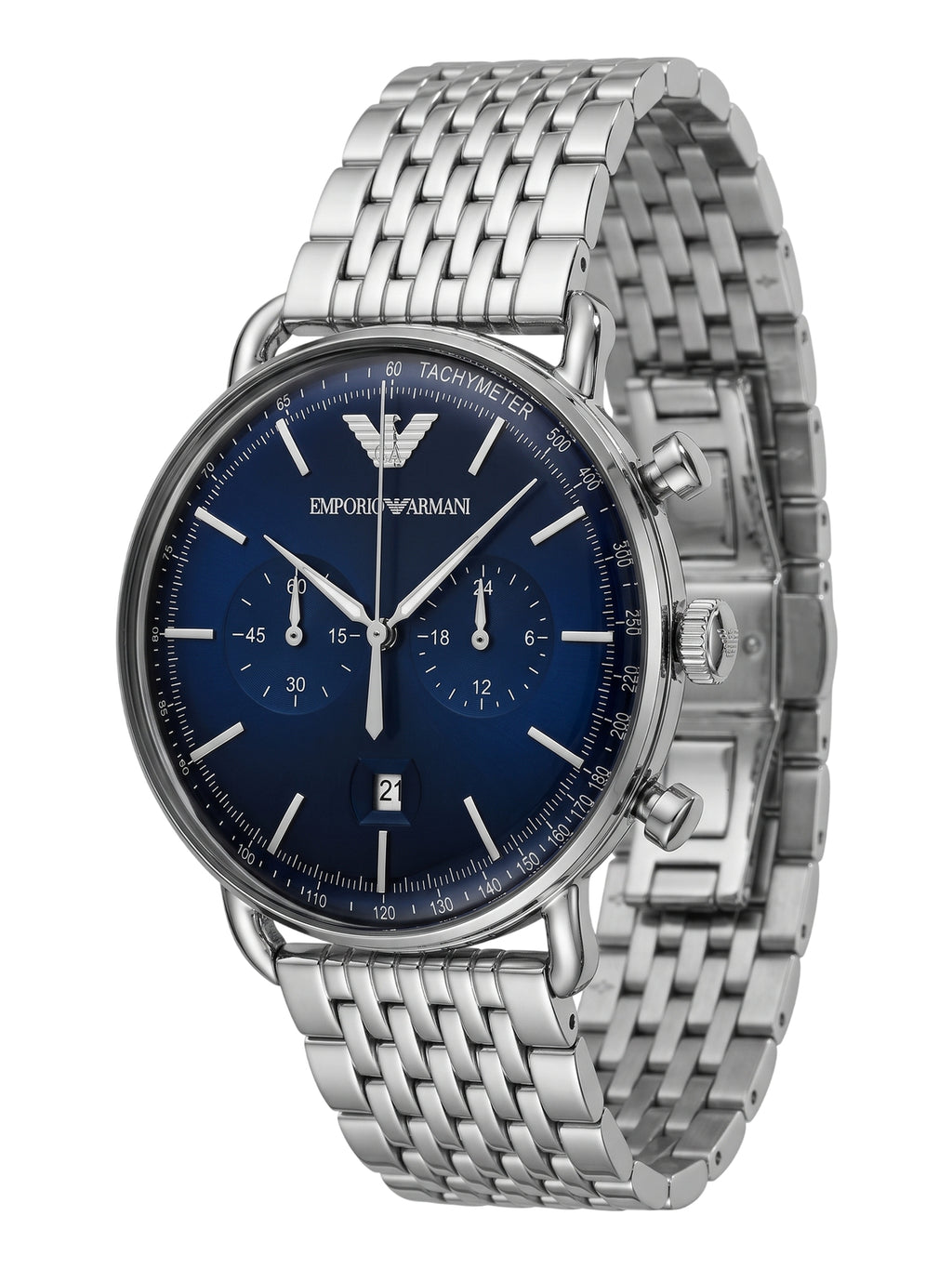 Emporio Armani Aviator Chronograph Edelstahl Blau AR11238