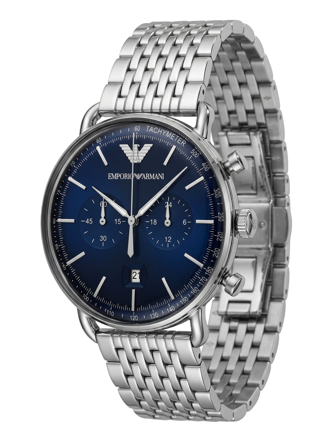 Emporio Armani Aviator Chronograph Edelstahl Blau AR11238
