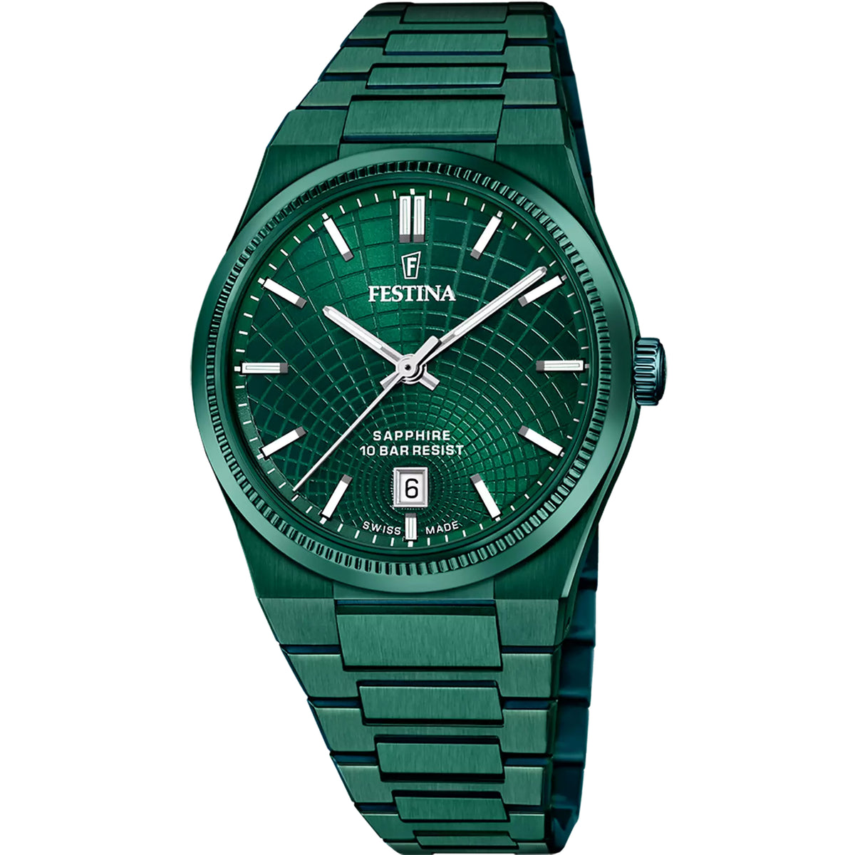 FESTINA SWISS MADE HERREN UHR NUEVA I-SIZE F20079/1 EDELSTAHL ARMBAND