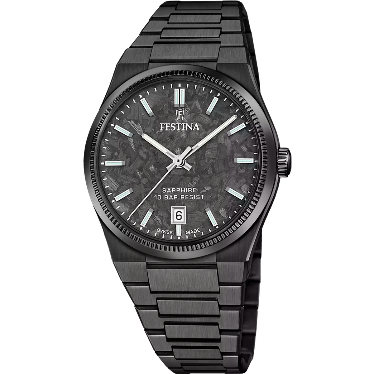 FESTINA SWISS MADE HERREN UHR NUEVA I-SIZE F20080/2 SCHWARZ EDELSTAHL ARMBAND