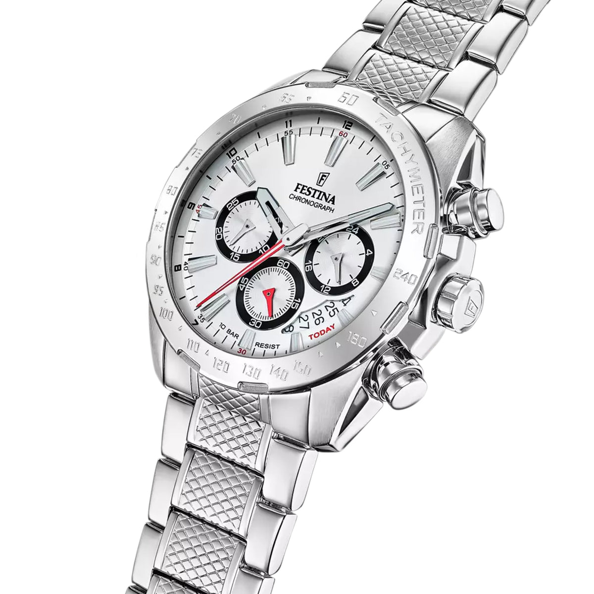 Festina Timeless Chronograph Herrenuhr Weiß Edelstahl F20668/1