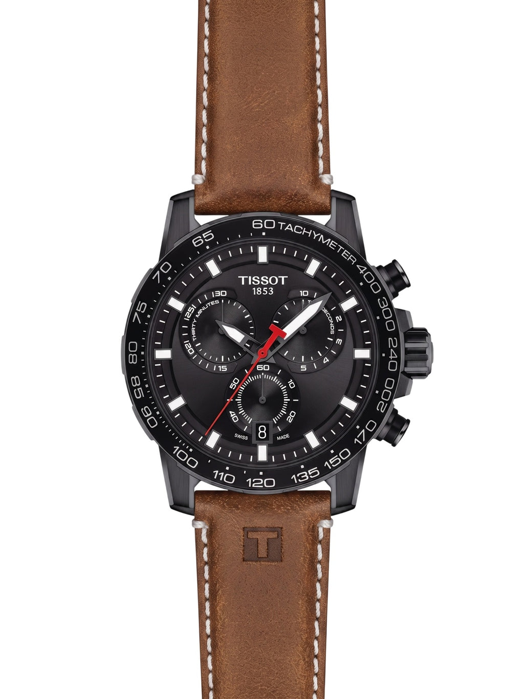 Tissot Supersport Chronograph Schwarz PVD Leder T125.617.36.051.01