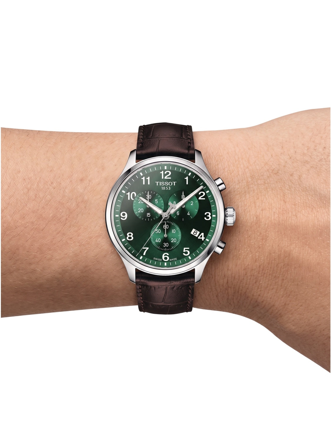 Tissot Herrenuhr Chrono XL Classic Grün Braun Leder T116.617.16.092.00