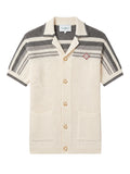 Casablanca Tennis Crochet Baumwoll Shirt Herren Weiß Grau