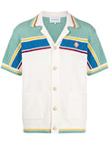 Casablanca Crocheted Cotton Tennis Shirt Herren Grün Weiß
