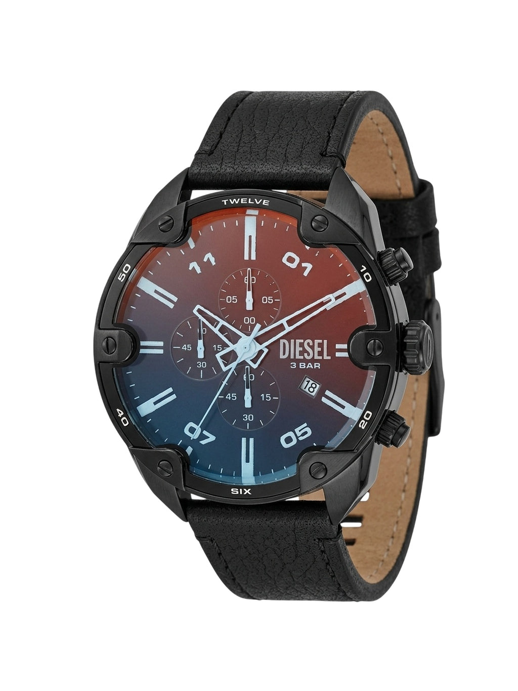 Diesel Spiked DZ4667 Chronograph Herrenuhr Schwarz