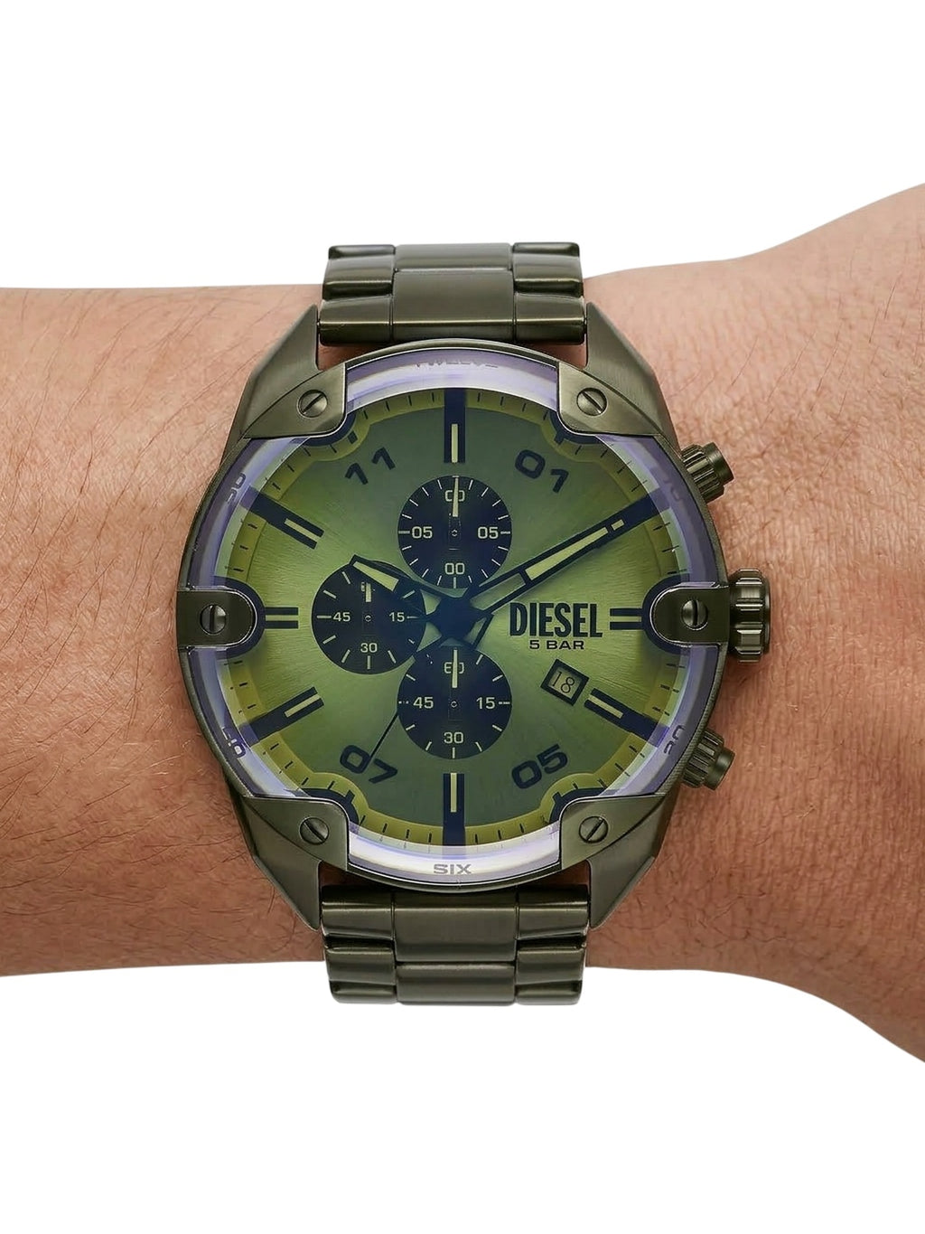 Diesel Spiked DZ4670 Chronograph Herrenuhr Grün