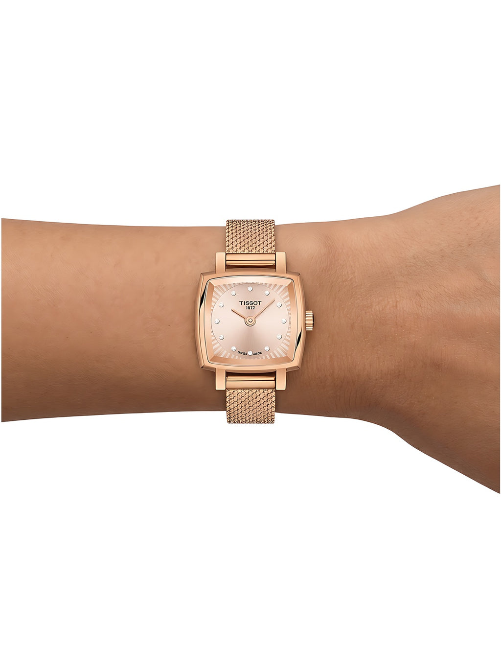 Tissot Lovely Square Damenuhr Roségold Diamanten T058.109.33.456.00