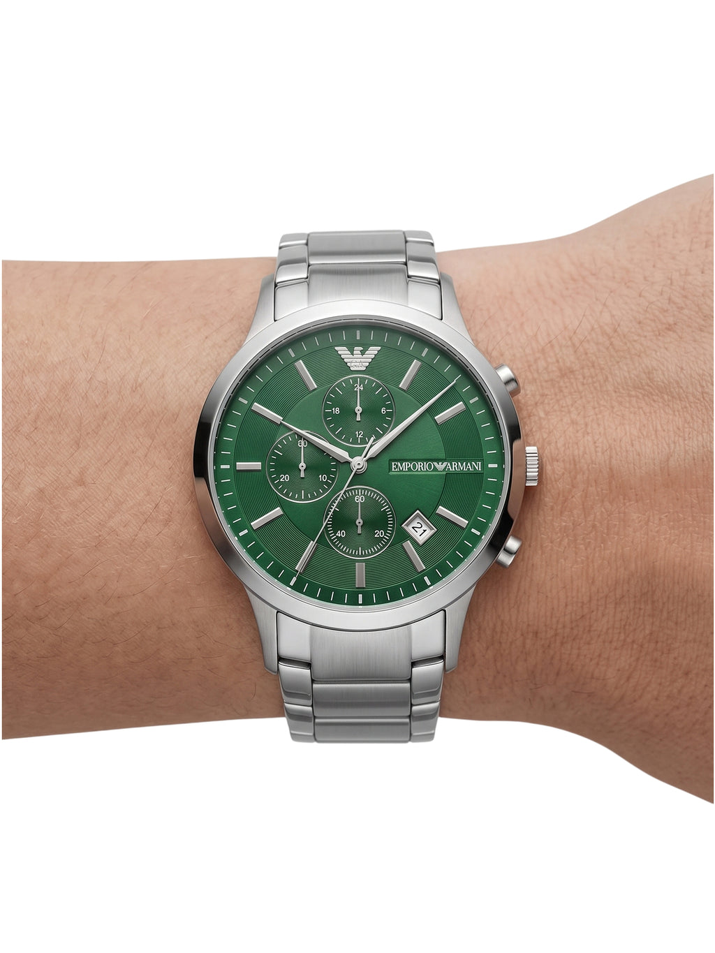 Emporio Armani Renato Chronograph Edelstahl Grün AR11507