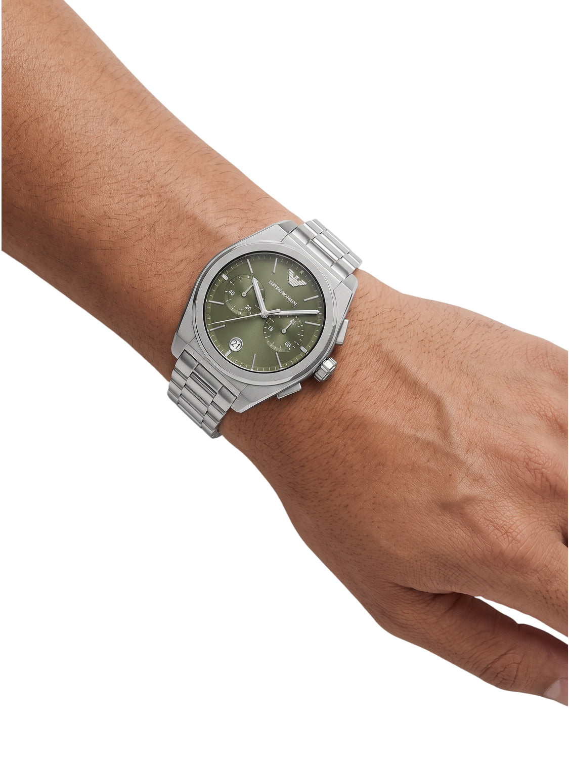 Emporio Armani Herrenuhr Grün Silber AR11640