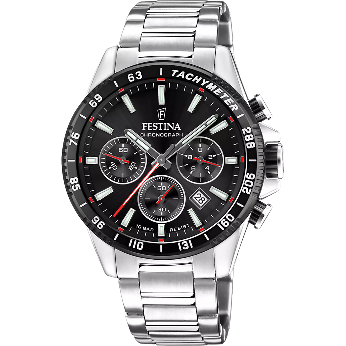 Festina Timeless Chronograph Herrenuhr Silber Edelstahl F20560/1