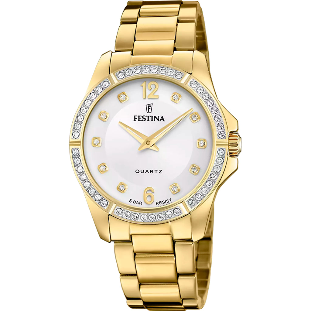 Festina Damenuhr Gold Edelstahl F20596/1