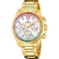 Festina Damen Chronograph Weiß Edelstahl Zirkonia F20609/2