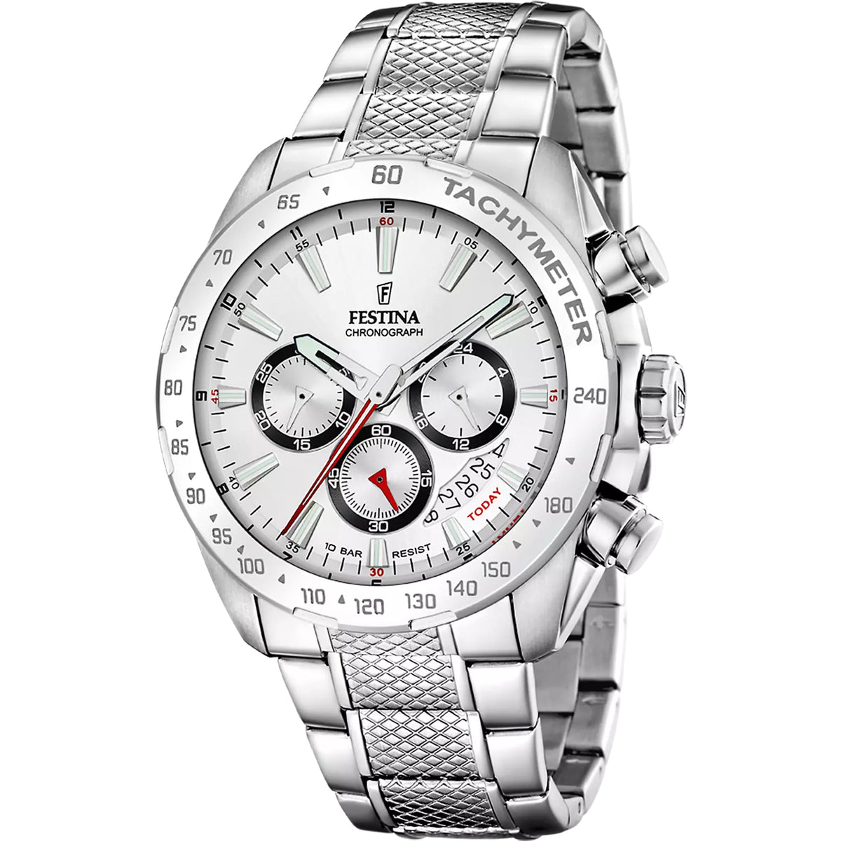 Festina Timeless Chronograph Herrenuhr Weiß Edelstahl F20668/1