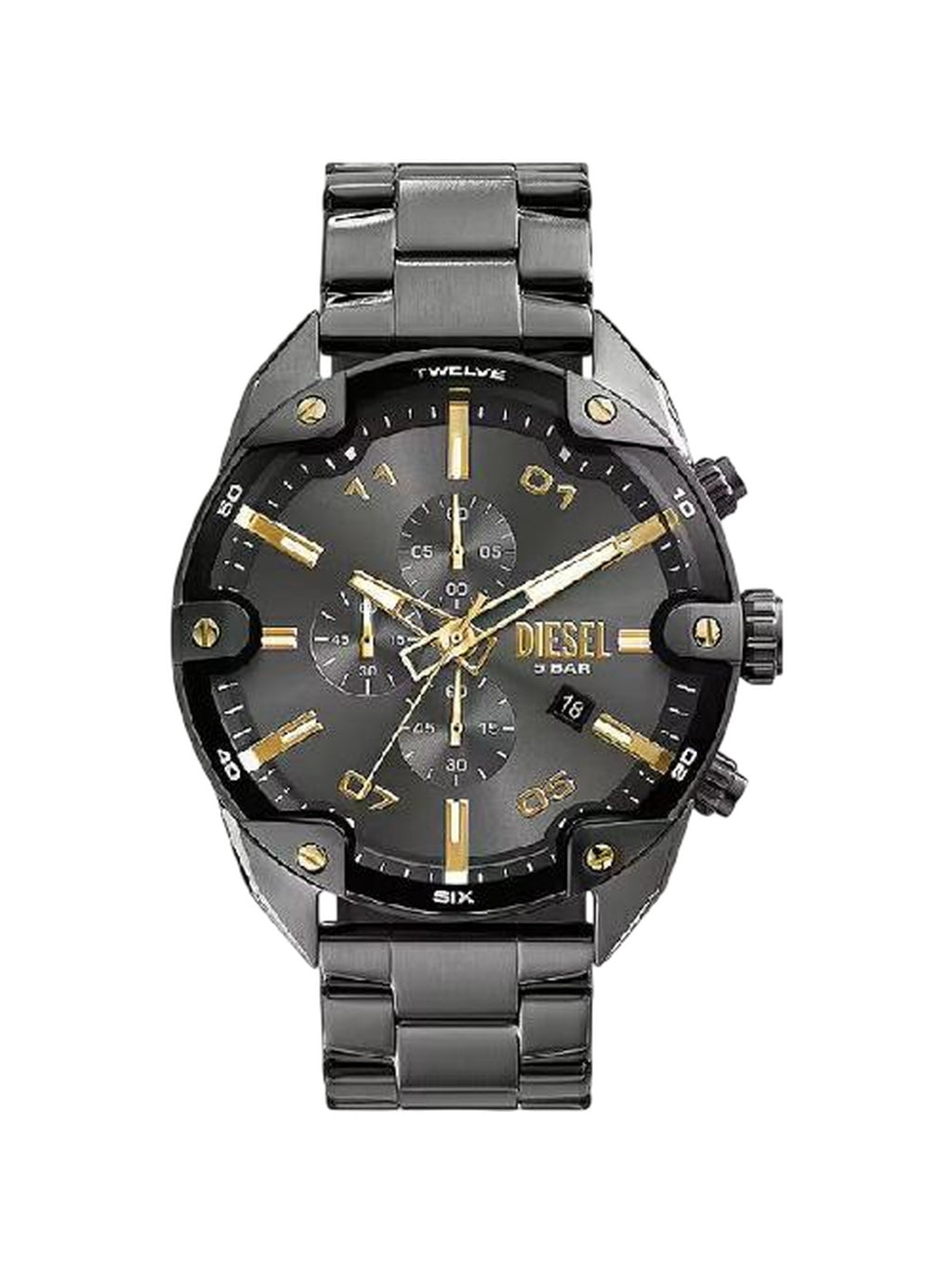 Diesel Spiked DZ4669 Chronograph Herrenuhr Gunmetal