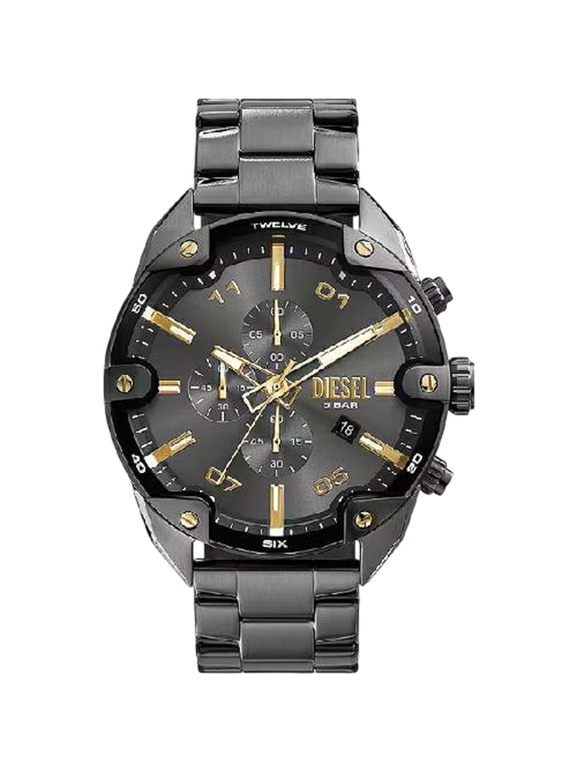 Diesel Spiked DZ4669 Chronograph Herrenuhr Gunmetal