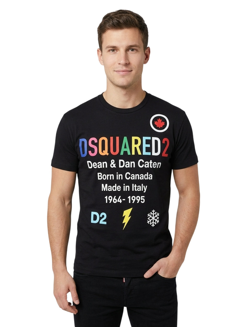 Dsquared2 Rainbow T-Shirt Herren Schwarz