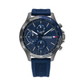 Tommy Hilfiger Bank Multifunktionsuhr Blau Silikon 1791721