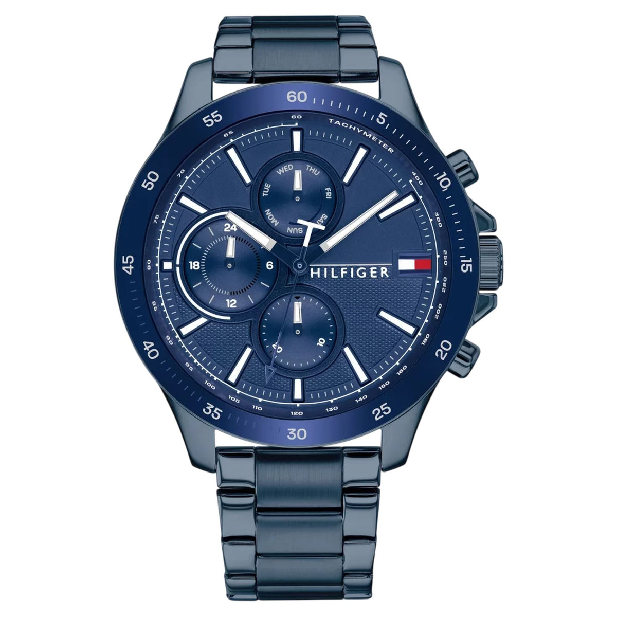 Tommy Hilfiger Bank Multifunktionsuhr Blau Edelstahl 1791720