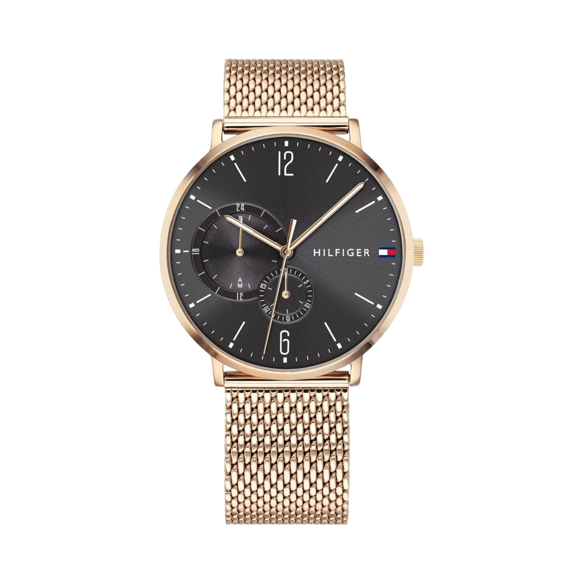Tommy Hilfiger Brooklyn Multifunktionsuhr Roségold Schwarz Edelstahl 1791506