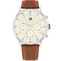 Tommy Hilfiger Tyson Multifunktionsuhr Braun Leder Beige 1792143