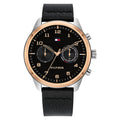 Tommy Hilfiger Patrick Dual Time Roségold Schwarz Leder 1791786