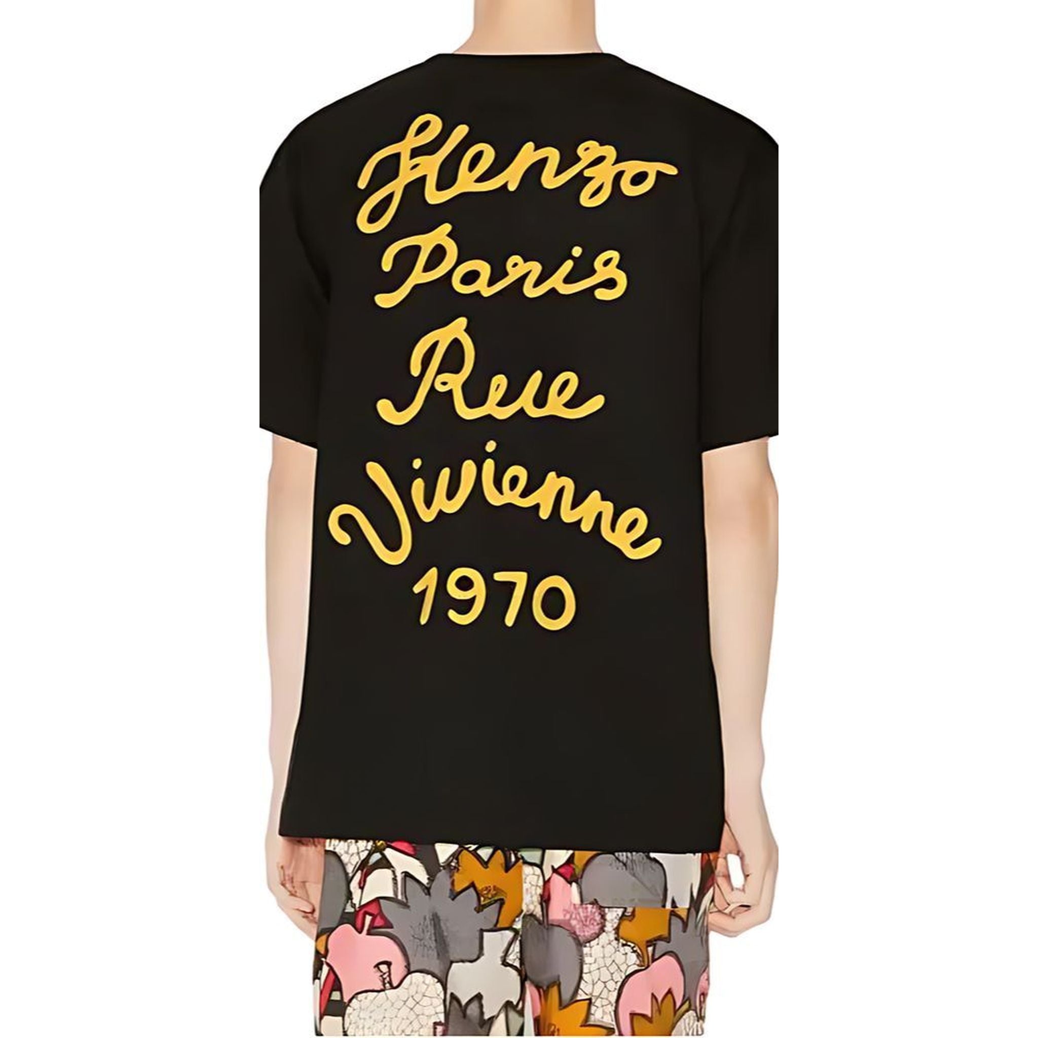 Kenzo Blumen Print T-Shirt Oversized Unisex schwarz