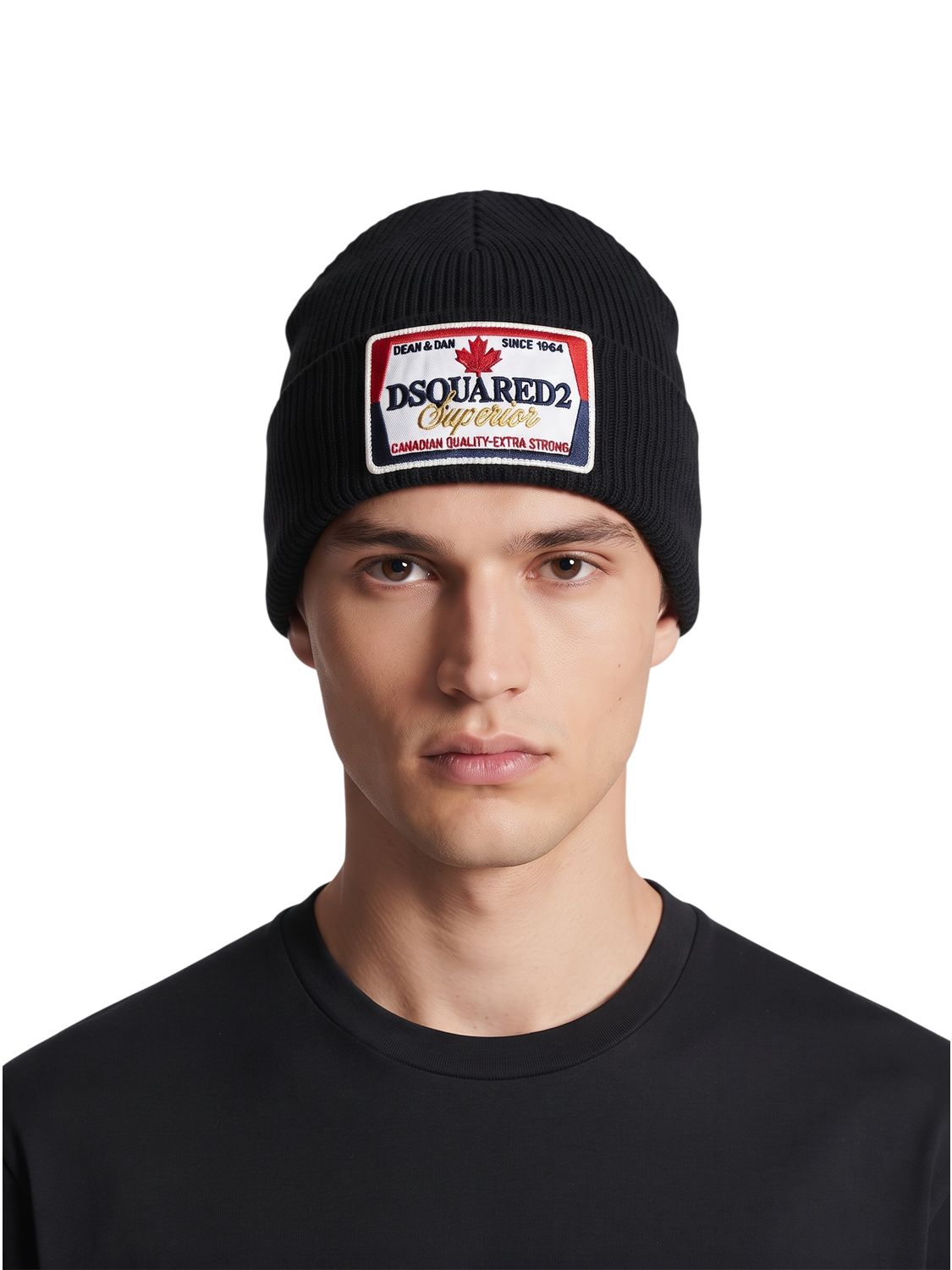 Dsquared2 Unisex Woll Wintermütze in Schwarz