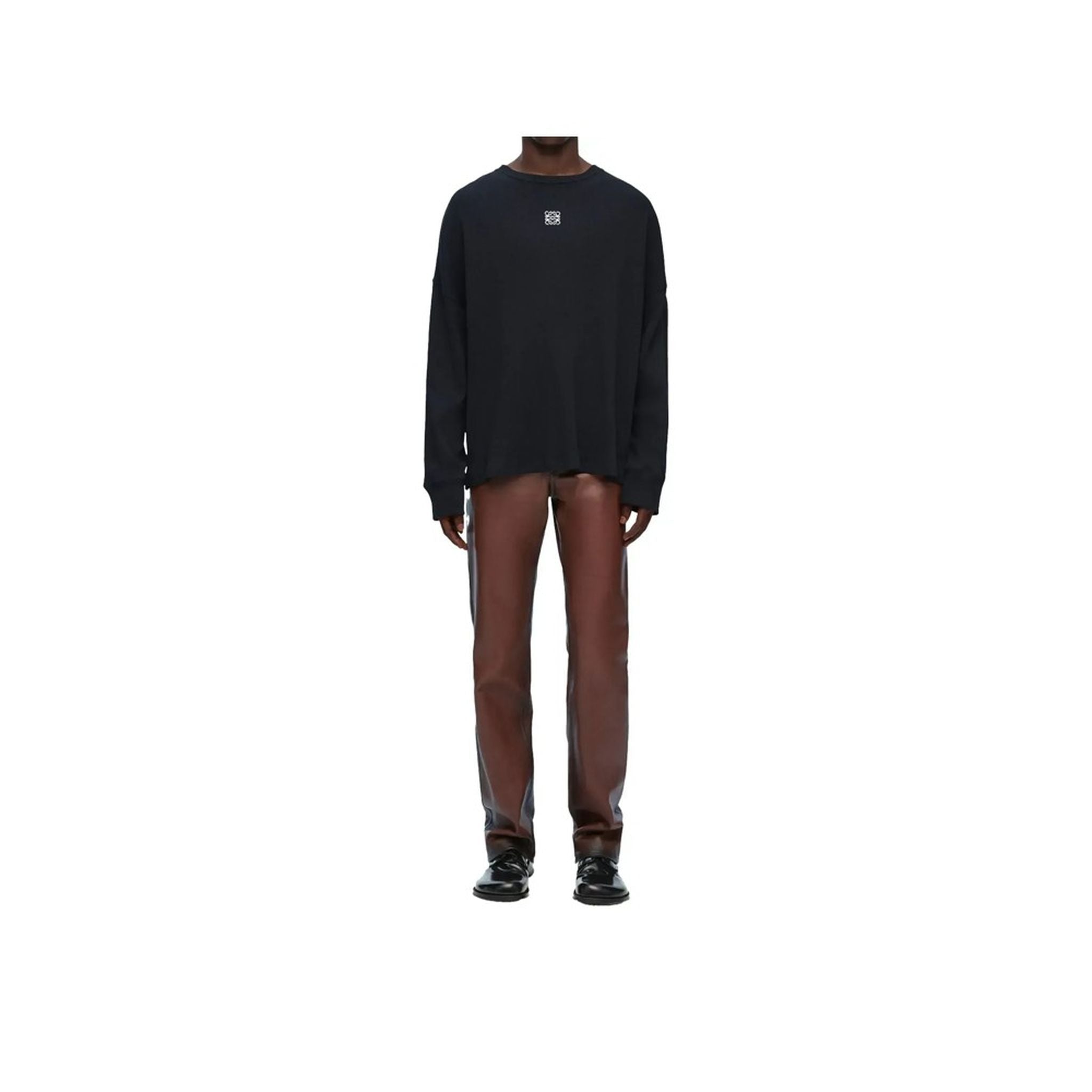Loewe Oversize Langarm T-Shirt schwarz