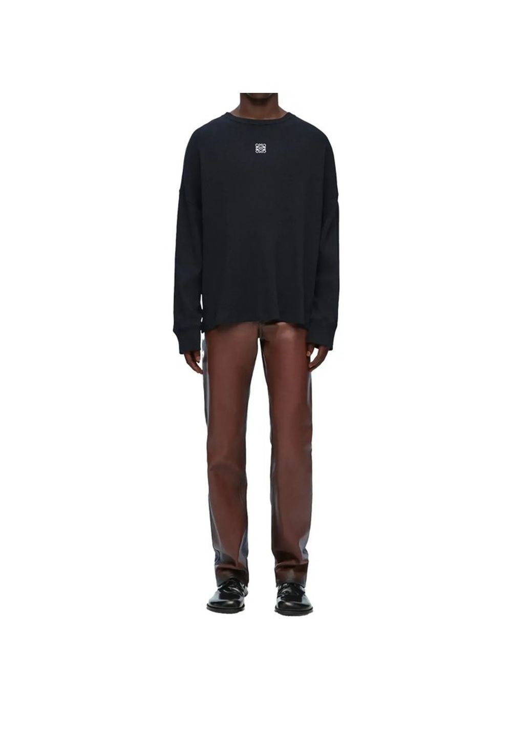 Loewe Oversize Langarm T-Shirt schwarz
