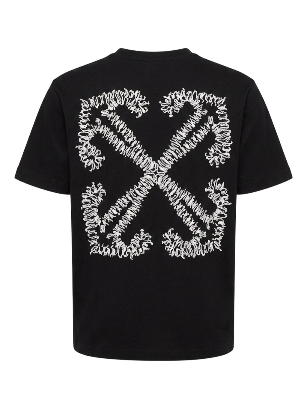 Off White T-Shirt mit Tattoo Arrow-Stickerei Schwarz Herren