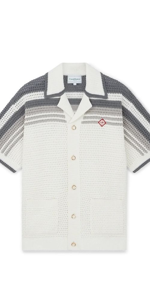 Casablanca Tennis Crochet Baumwoll Shirt Herren