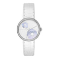 Michael Kors Courtney Lady Damenuhr silber weiß Lederarmband