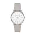 Michael Kors Jaryn Lady Damenuhr silber grau Lederarmband