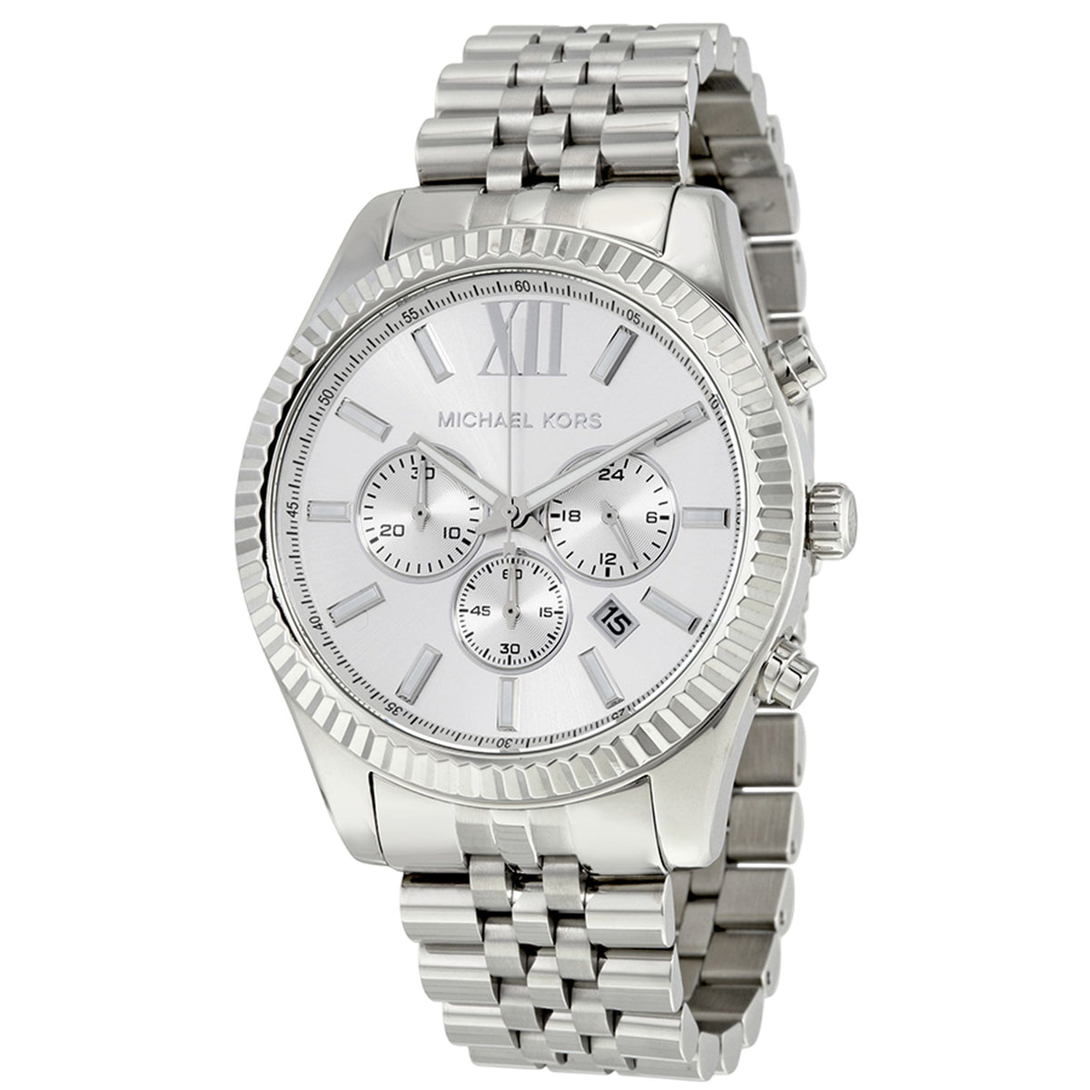 Michael Kors Lexington Herren Chronograph Silber Edelstahl MK8405
