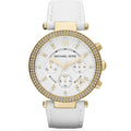 Michael Kors Parker Chronograph Lady Damenuhr gold weiß